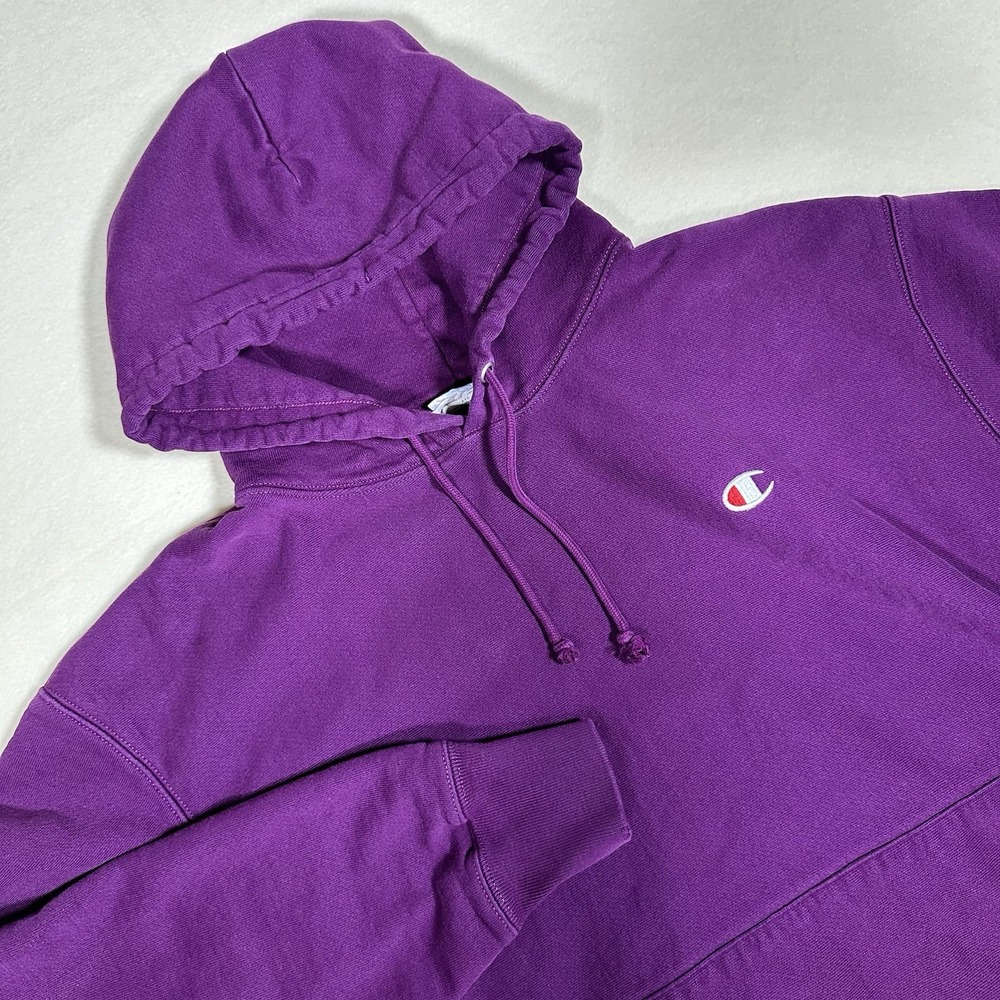 Champion Men's Reverse Weave XXl 2XL Hooded Sweatshirtt Heavyweight Purple